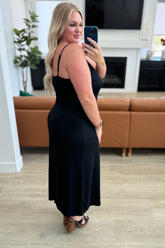 Bridgette Ribbed Bodycon Dress in Black - Molliee Boutique