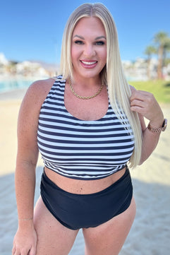 Cayman Islands Striped Swim Top - Molliee Boutique