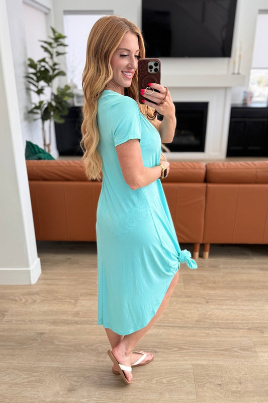 Dolman Sleeve Maxi Dress in Neon Blue - Molliee Boutique