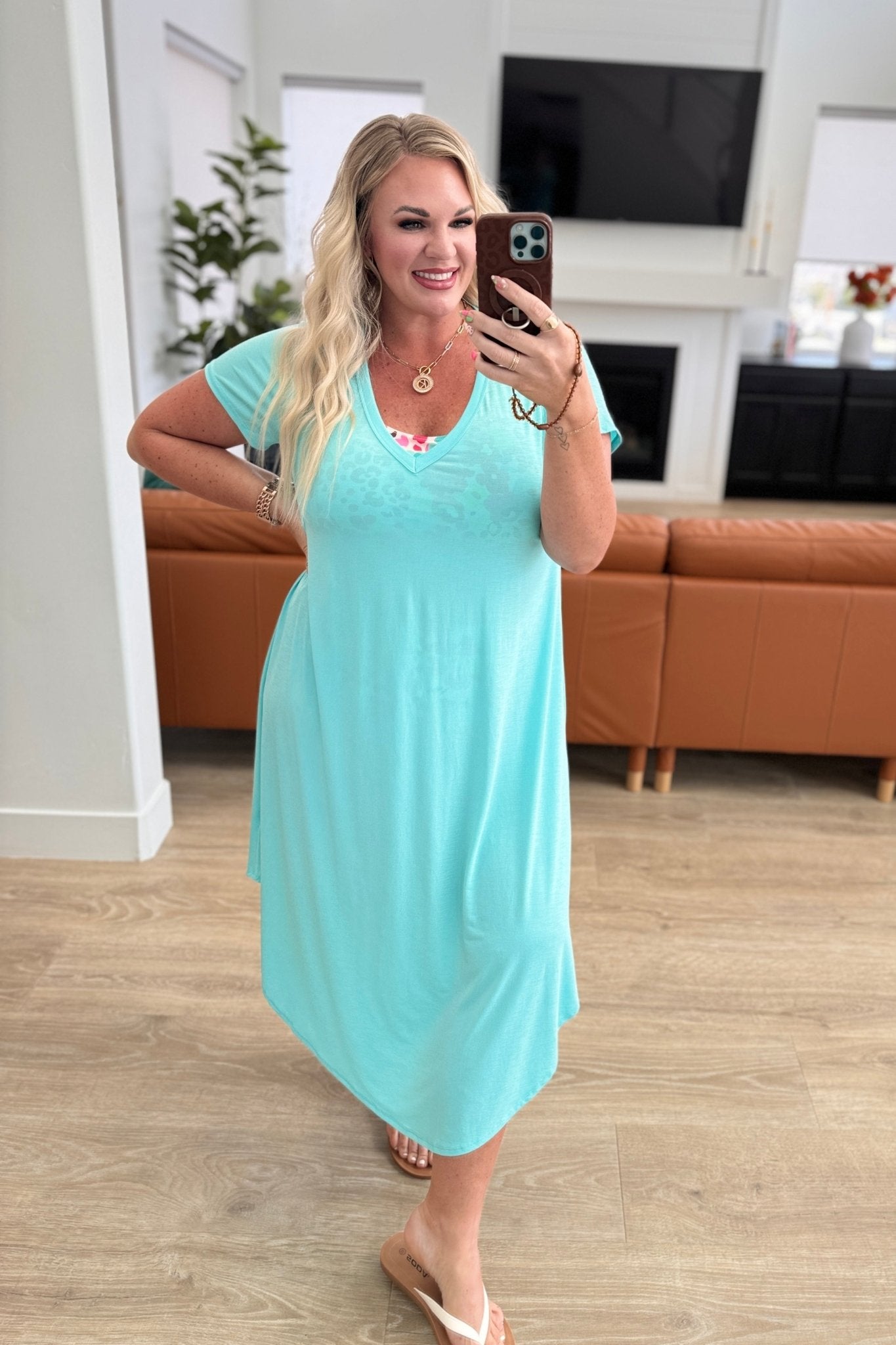 Dolman Sleeve Maxi Dress in Neon Blue - Molliee Boutique