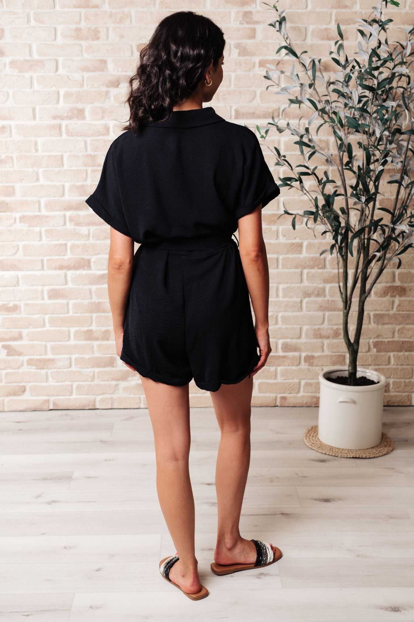 Don't Worry 'Bout a Thing V - Neck Romper - Molliee Boutique