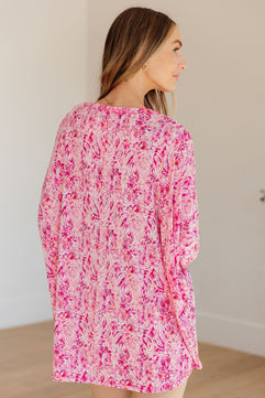 Essential Blouse in Fuchsia and White Paisley - Molliee Boutique