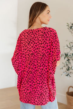 Essential Blouse in Hot Pink Leopard - Molliee Boutique