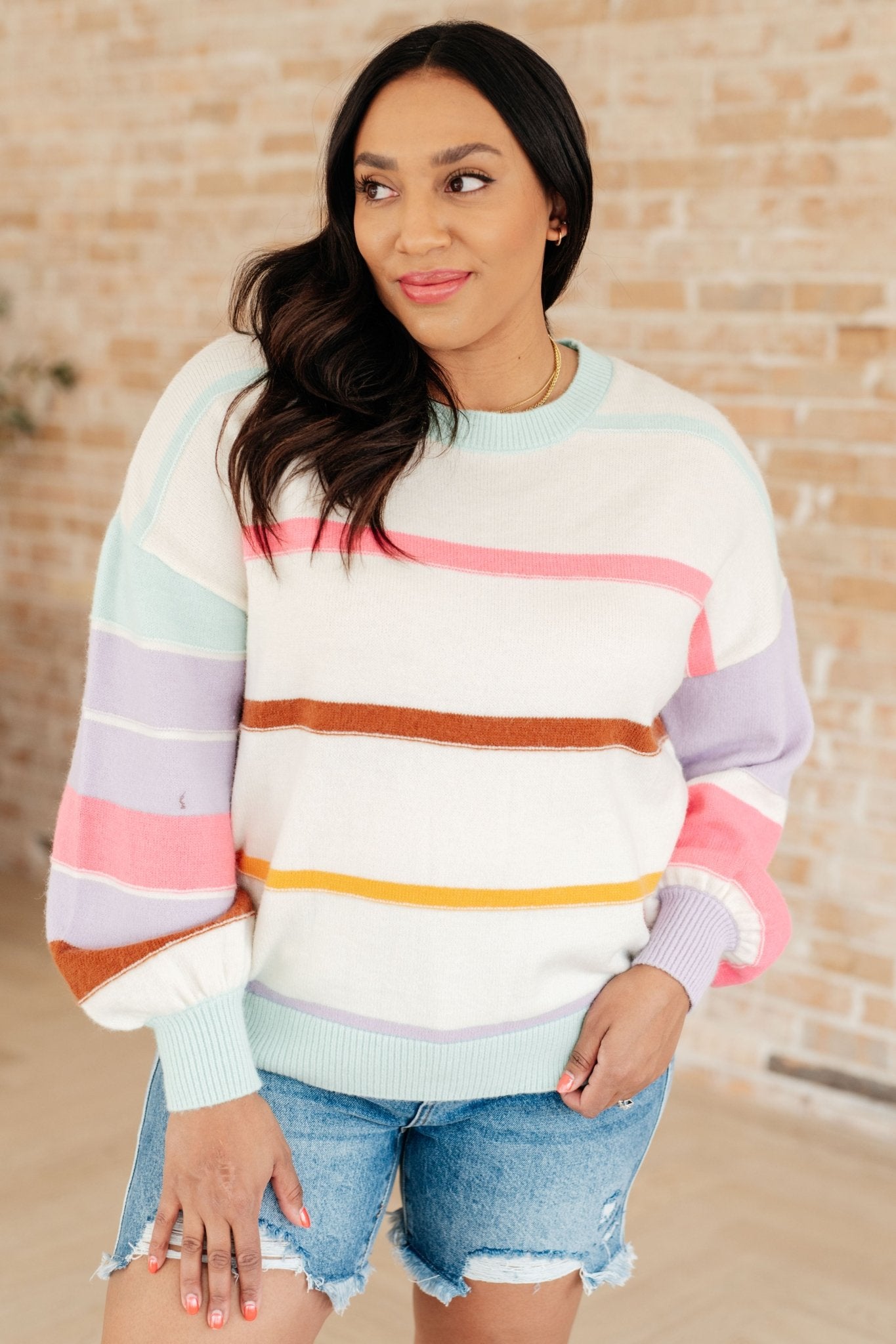 Flawless Features Striped Sweater - Molliee Boutique