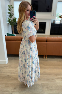 Gentle Yet Strong Balloon Sleeve Floral Dress - The Pink Note