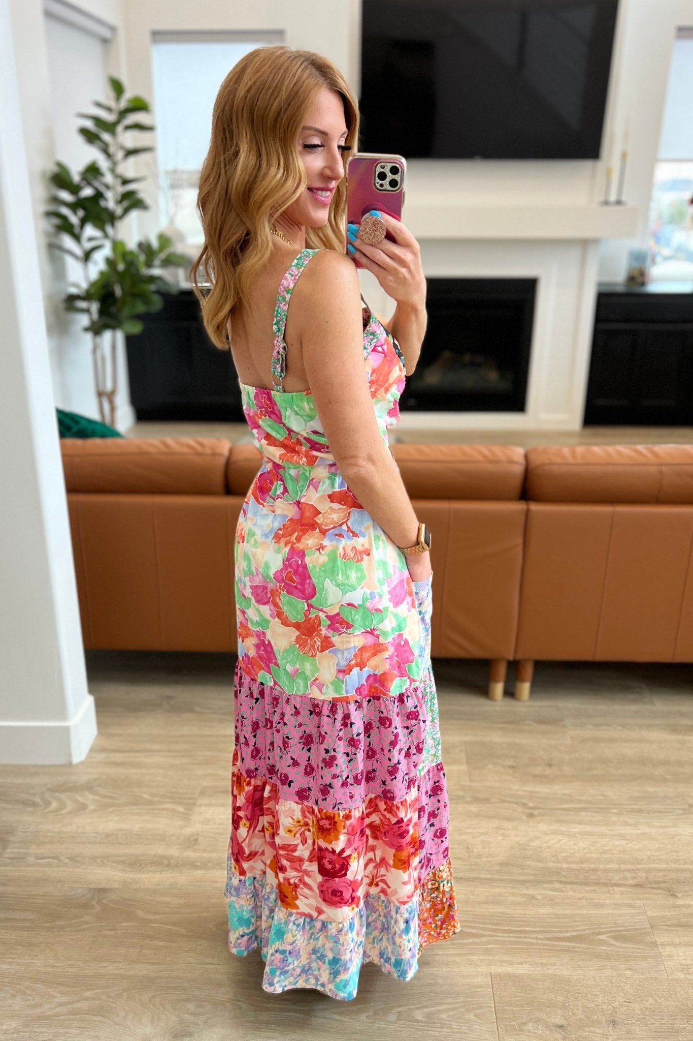 I'm Just a Girl Mixed Print Maxi Dress - Molliee Boutique