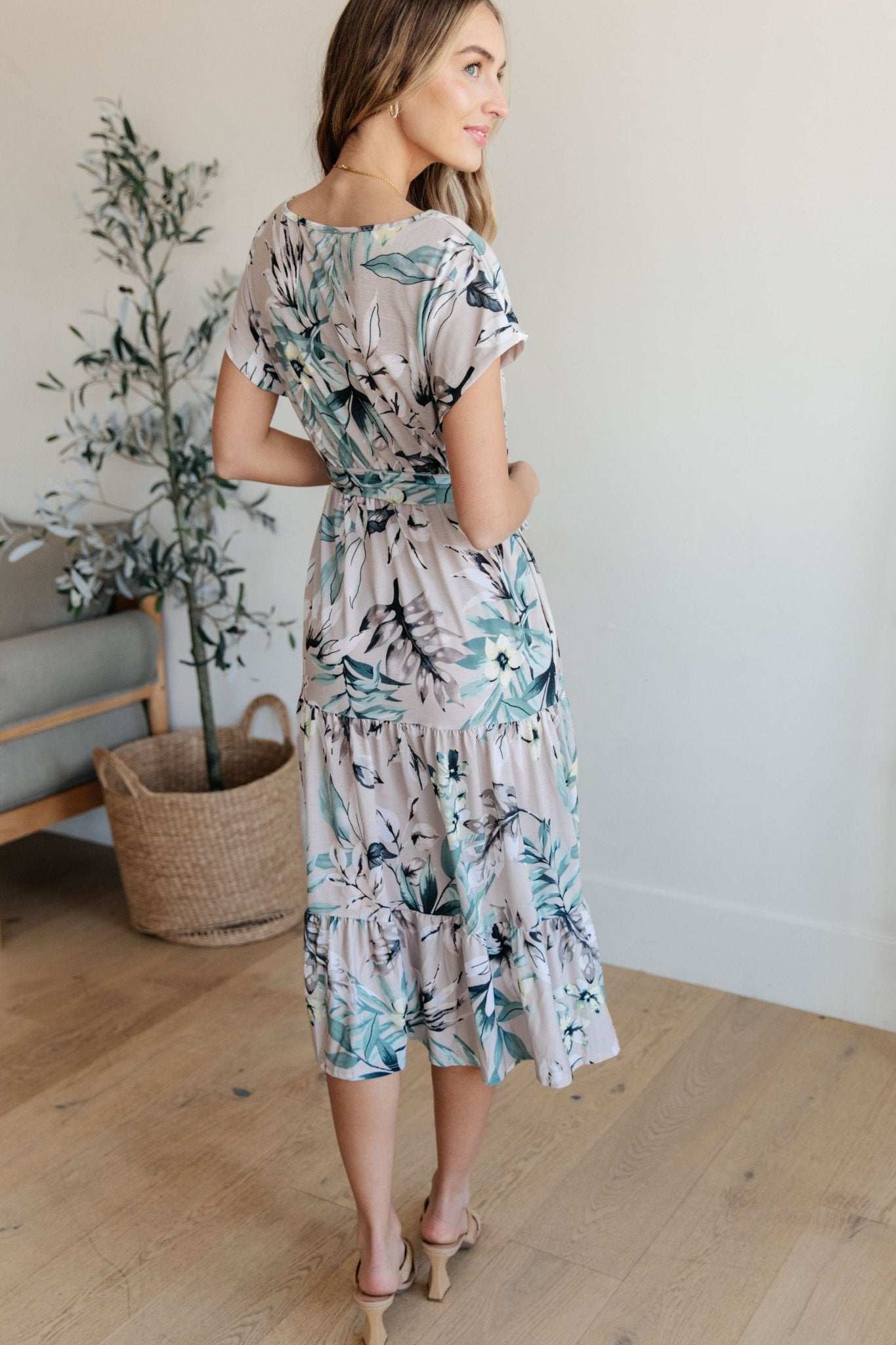 Into the Night Dolman Sleeve Floral Dress - Molliee Boutique