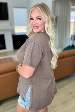 Let Me Live Relaxed Tee in Brown - Molliee Boutique