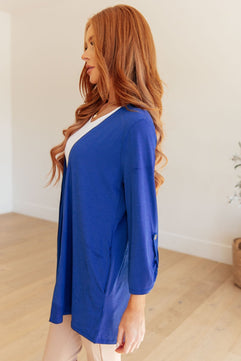 Lizzy Cardigan in Royal Blue - Molliee Boutique