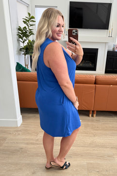 Lizzy Tank Dress in Royal Blue - Molliee Boutique