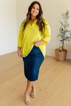 Lizzy Top in Neon Yellow - Molliee Boutique