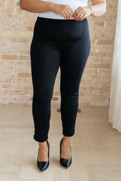 Magic Ankle Crop Skinny Pants in Black - Molliee Boutique