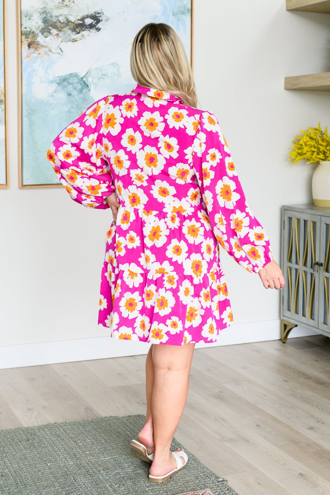 Magnificently Mod Floral Shirt Dress - Molliee Boutique