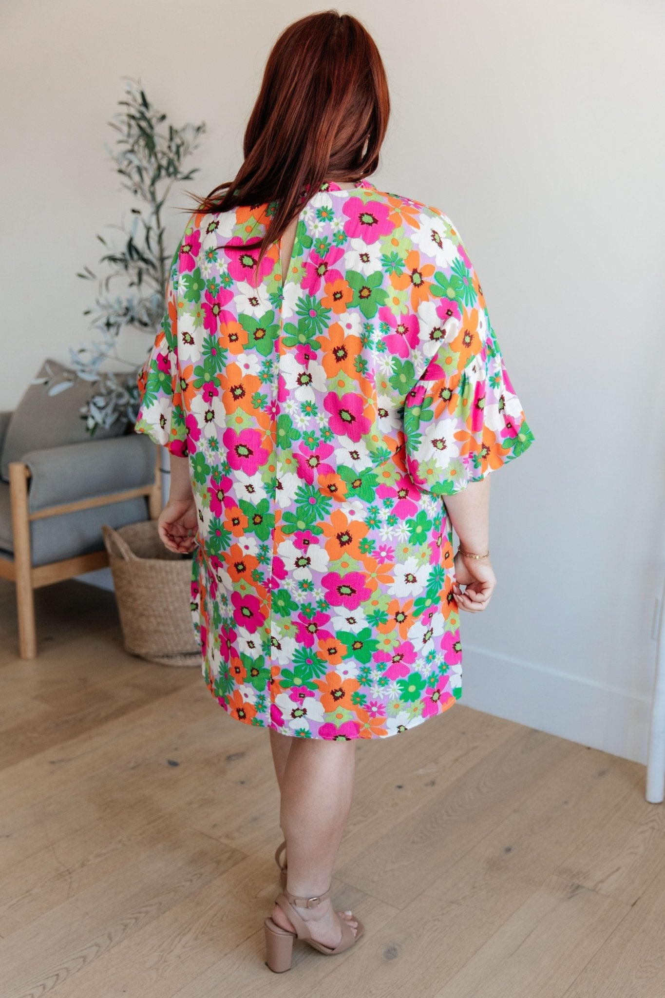 No Garden, No Problem Bubble Sleeve Dress - Molliee Boutique