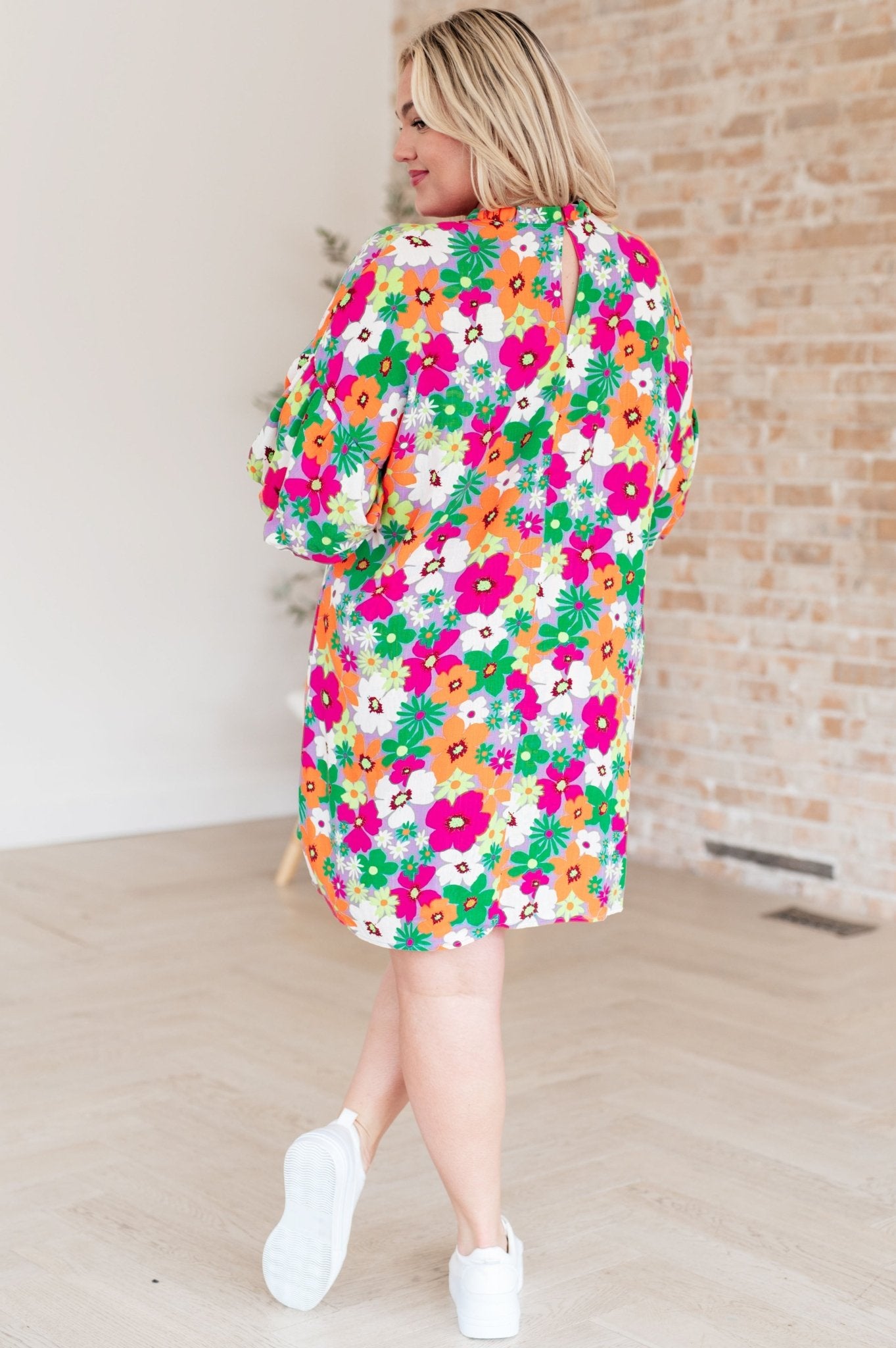 No Garden, No Problem Bubble Sleeve Dress - Molliee Boutique