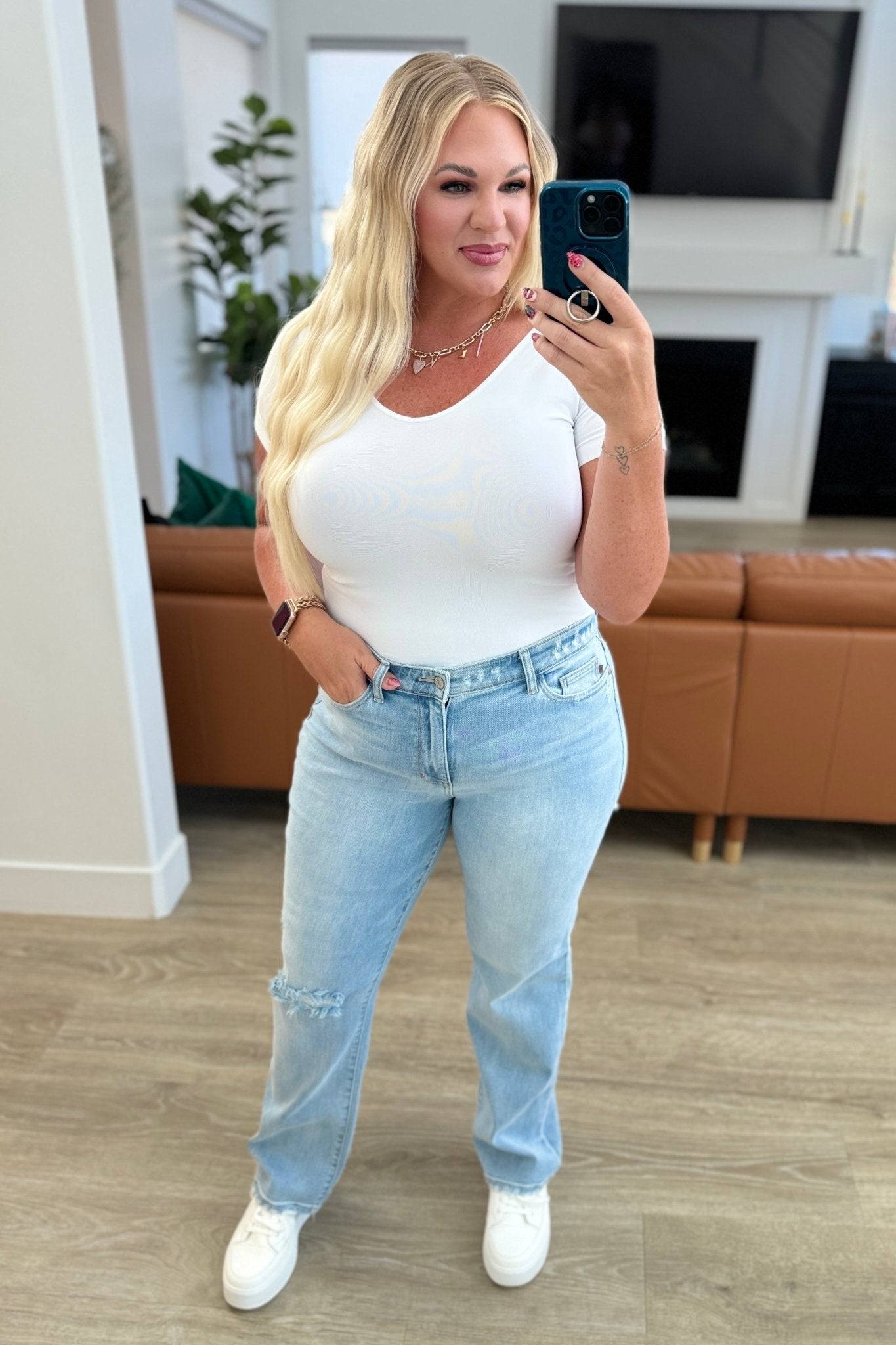 Parker High Rise 90's Straight Jeans - Molliee Boutique