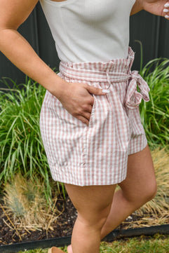 Prim & Pretty Gingham Tie Shorts - Molliee Boutique