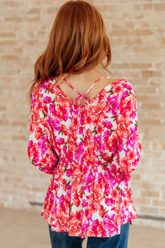 Smile Like You Mean It Floral Peplum - Molliee Boutique