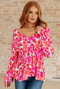 Smile Like You Mean It Floral Peplum - Molliee Boutique