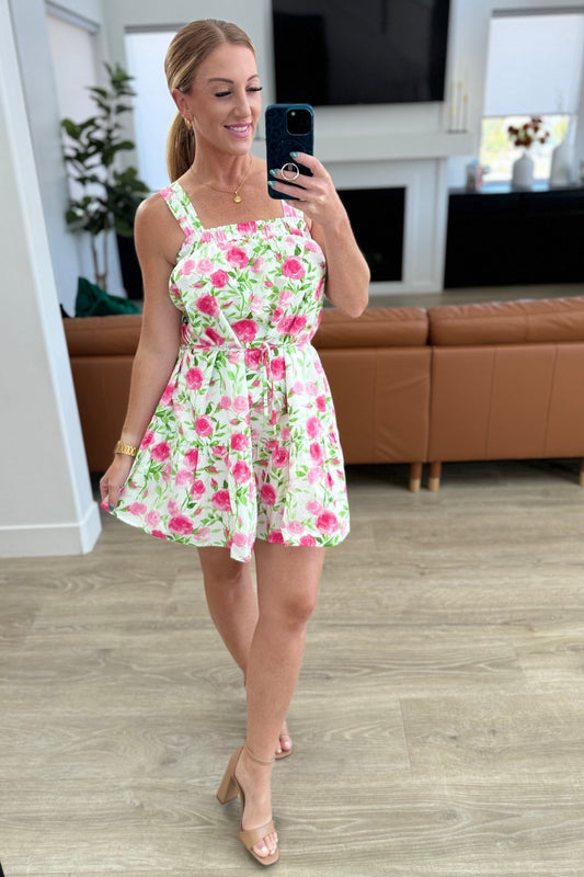 Soul Tied Floral Dress in Pink - Molliee Boutique