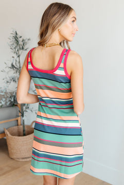 Summer Lovin' Striped Tank Dress - Molliee Boutique