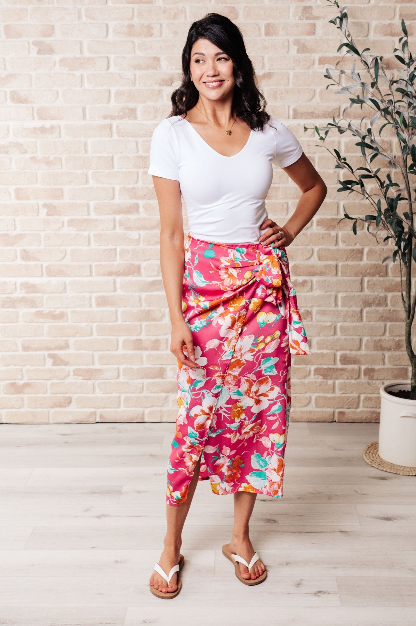 Take Me Outside Wrap Around Skirt in Magenta - Molliee Boutique