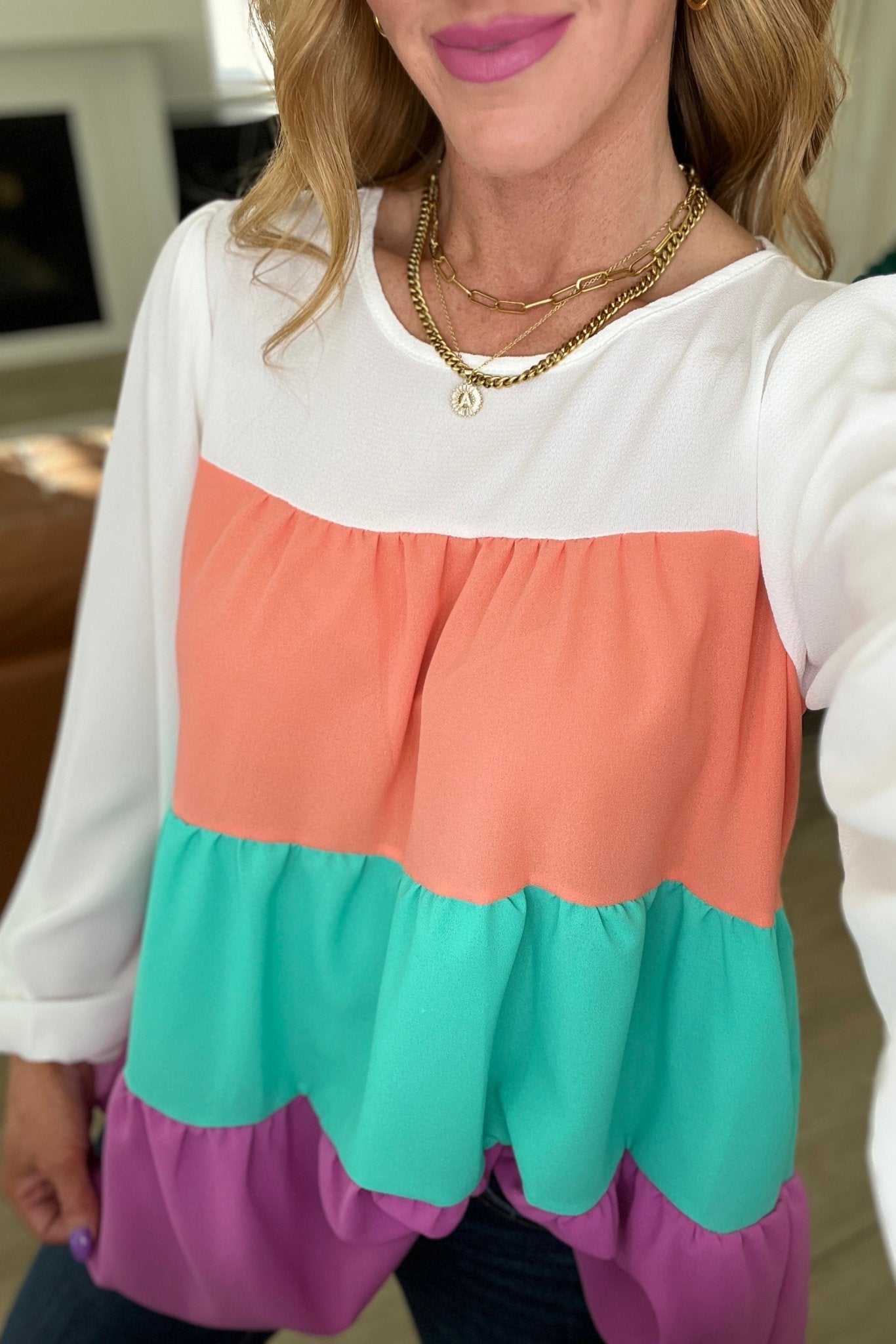 Taking It All In Color Block Top - Molliee Boutique