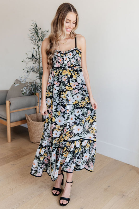 Up From the Ashes Floral Maxi Dress - Molliee Boutique