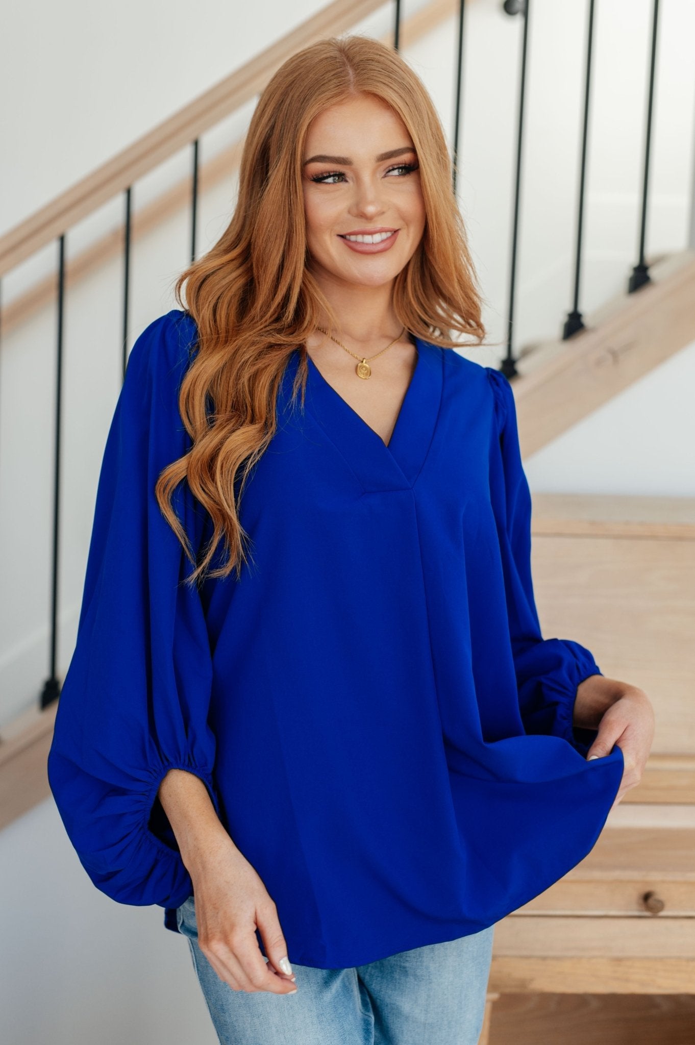 What Do You Say Balloon Sleeve Blouse - Molliee Boutique