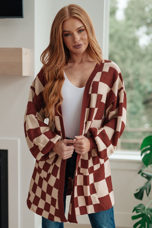 When I See You Again Checkered Cardigan - Molliee Boutique