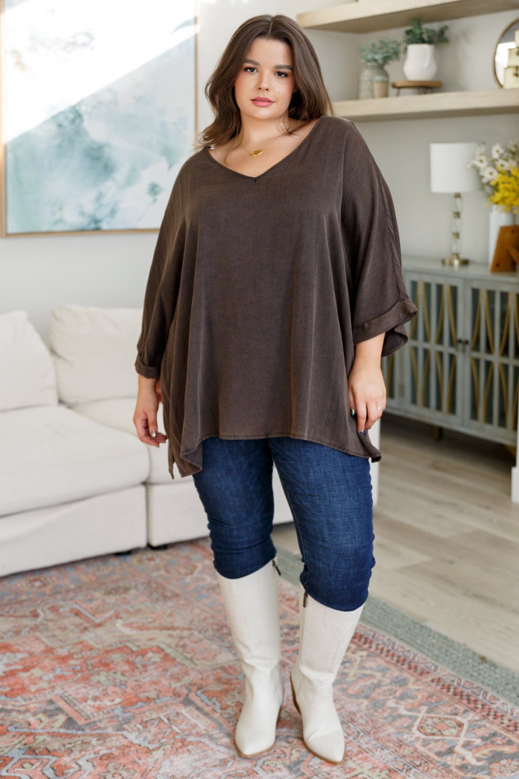 Wishy Washy Mineral Washed Oversized Top - Molliee Boutique