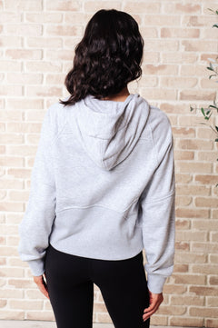 Working Up A Sweat Hooded Pullover in Grey - Molliee Boutique