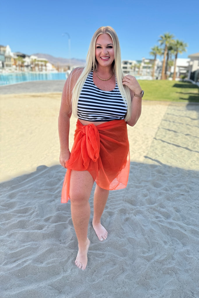 Wrapped In Summer Versatile Swim Cover in Orange - Molliee Boutique