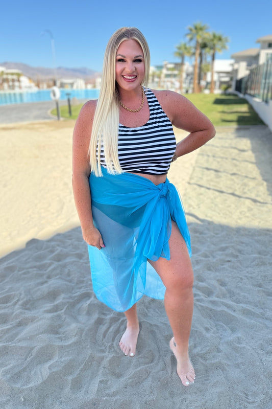 Wrapped In Summer Versatile Swim Cover in Teal - Molliee Boutique