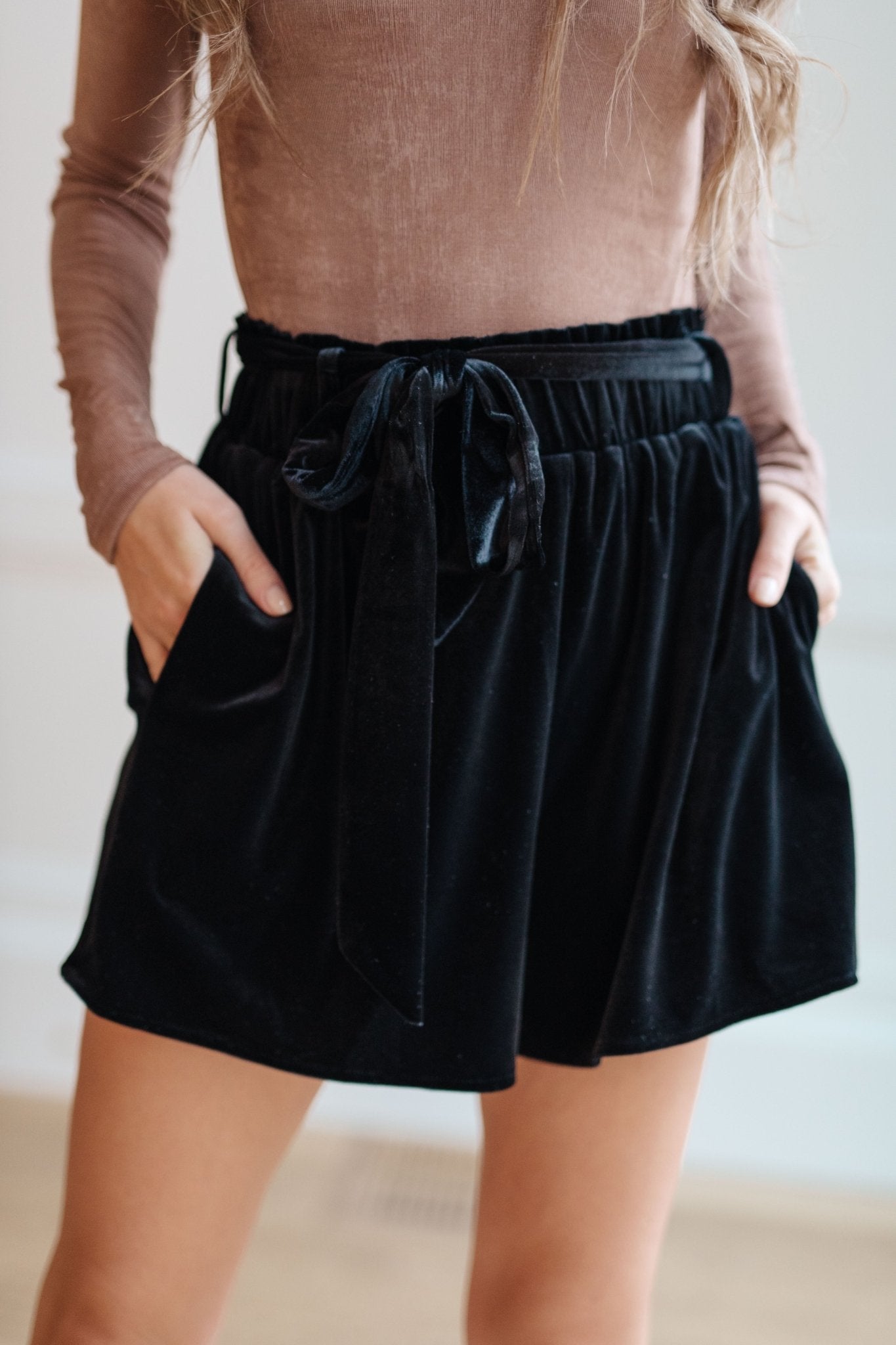 Wrapped in Velvet Shorts - Molliee Boutique