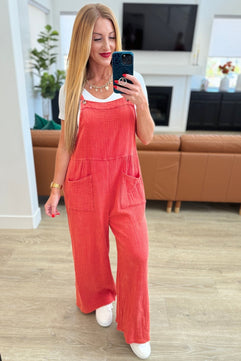 Yankee Doodle Crinkle Woven Jumpsuit - Molliee Boutique