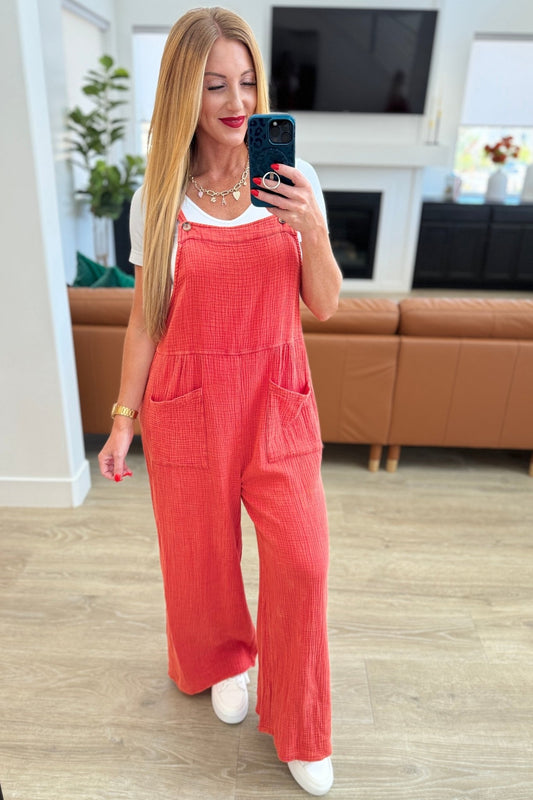 Yankee Doodle Crinkle Woven Jumpsuit - Molliee Boutique