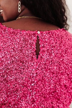 You Found Me Sequin Top in Fuchsia - Molliee Boutique