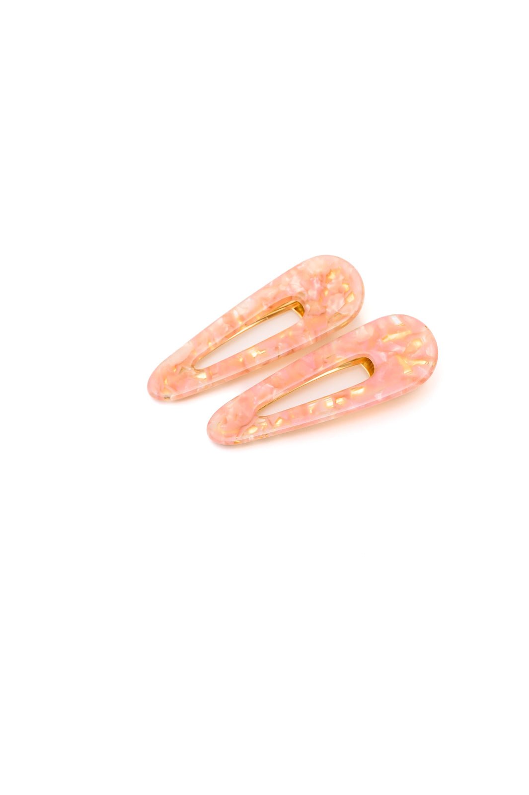 2 Pack Teardrop Hair Clip in Pink Shell - Molliee Boutique