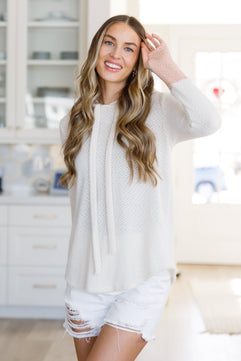 A Tad Chilly Waffle Knit Hoodie - Molliee Boutique