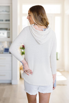 A Tad Chilly Waffle Knit Hoodie - Molliee Boutique