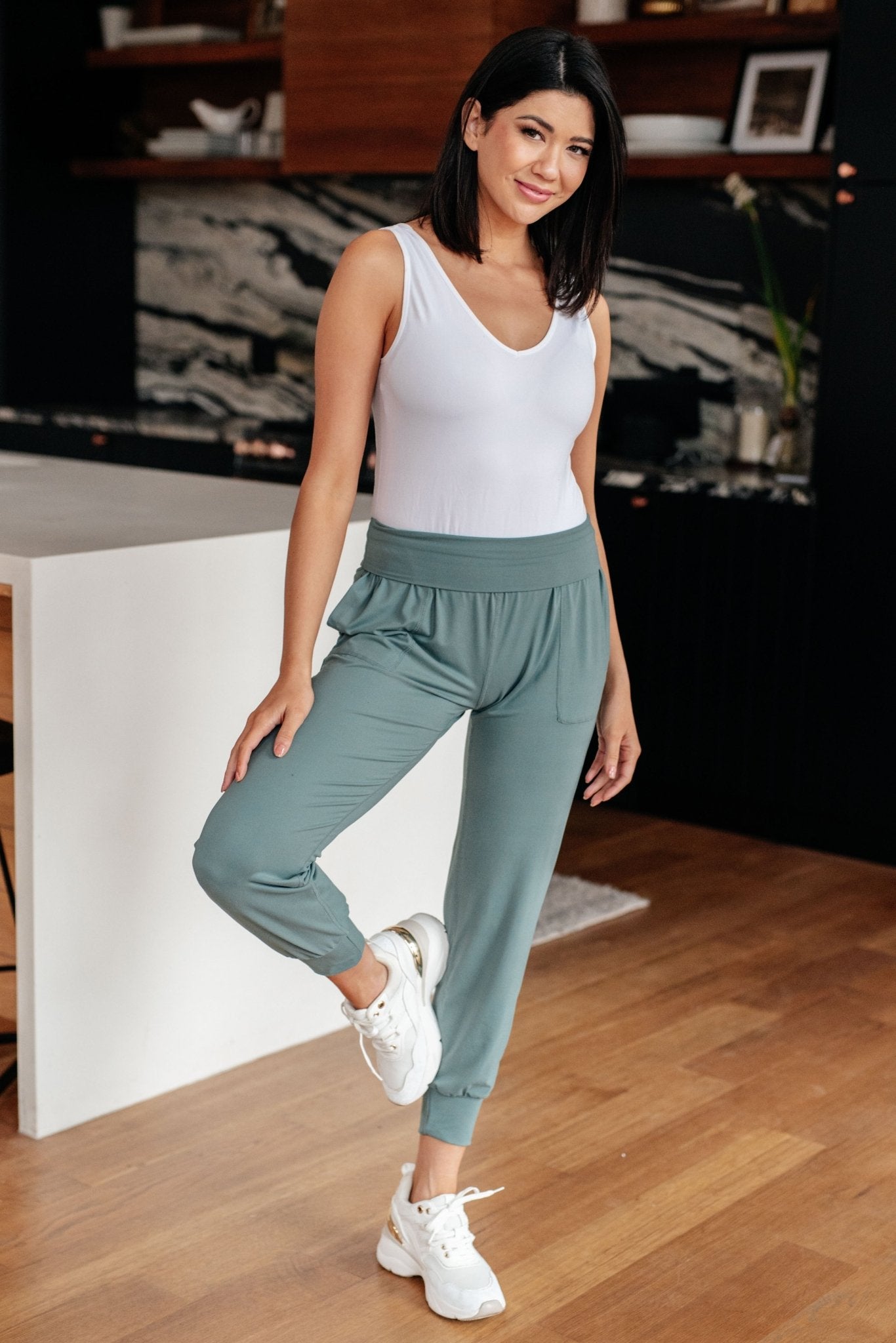 Always Accelerating Joggers in Tidewater Teal - Molliee Boutique