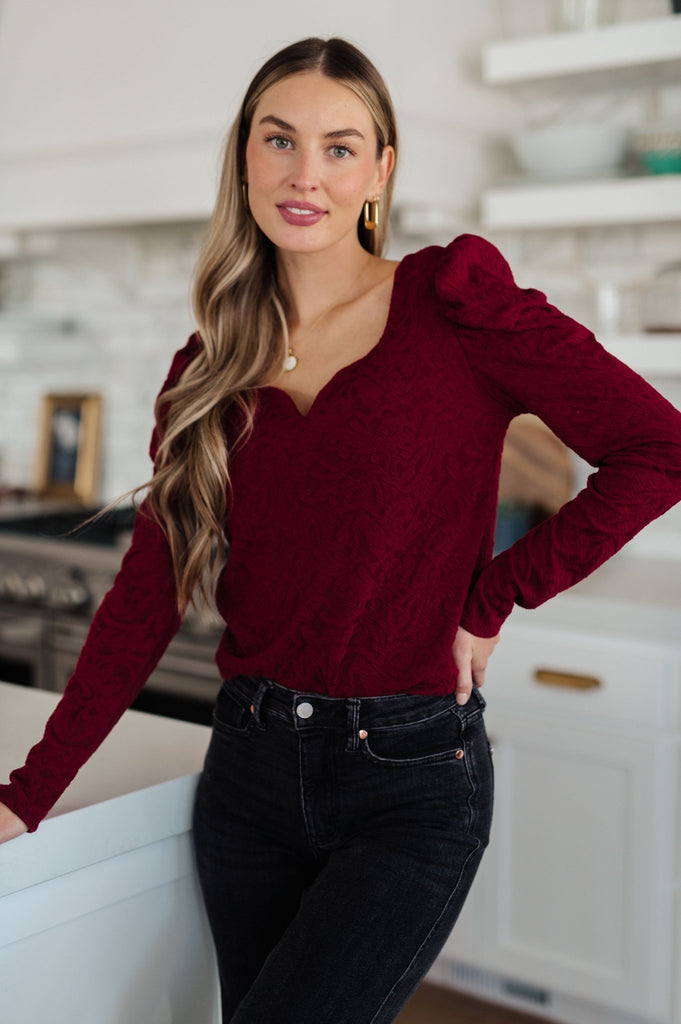 Ask A Question Ruched Sleeve Top - Molliee Boutique