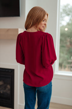 Back in Business V-Neck Blouse - Molliee Boutique