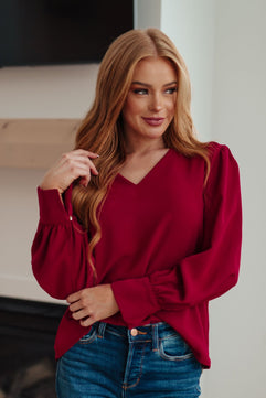 Back in Business V-Neck Blouse - Molliee Boutique