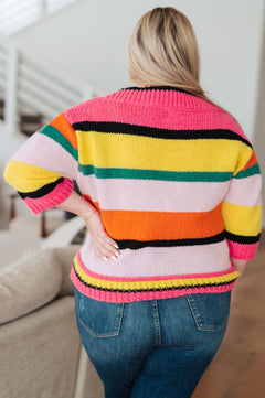 Bright Side Striped Sweater - Molliee Boutique