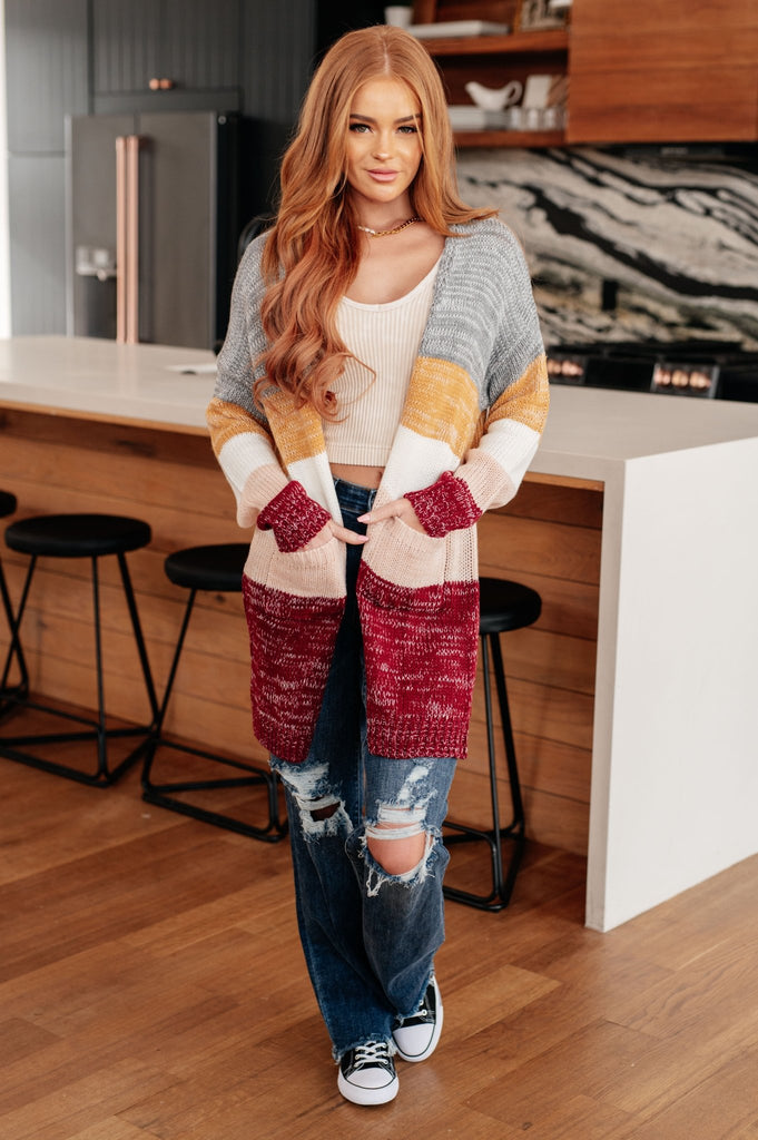 Bring the Warmth Color Block Cardigan - Molliee Boutique