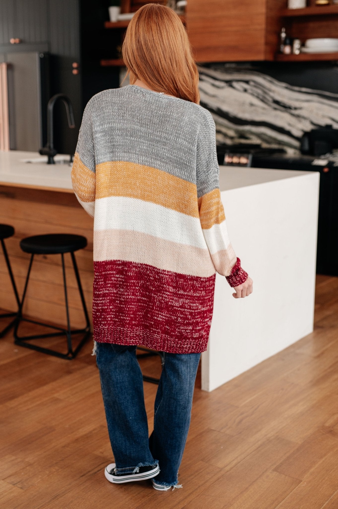 Bring the Warmth Color Block Cardigan - Molliee Boutique