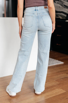 Brooke High Rise Control Top Vintage Wash Straight Jeans - Molliee Boutique