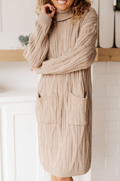 Bundled Beauty Turtleneck Sweater Dress - Molliee Boutique